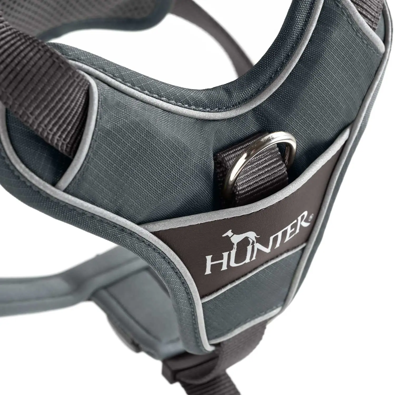 Hunter Divo hundesele S-M grå/grå just mave 52-68 cm - Stabil kontrol og komfort